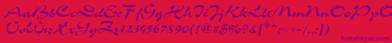 CorridacttRegular Font – Purple Fonts on Red Background