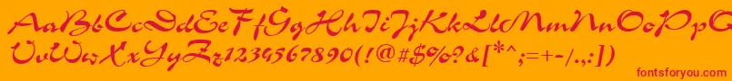 CorridacttRegular Font – Red Fonts on Orange Background