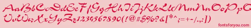 フォントCorridacttRegular – ピンクの背景に赤い文字