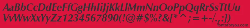 ZapBoldItalic Font – Black Fonts on Red Background