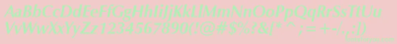 ZapBoldItalic Font – Green Fonts on Pink Background