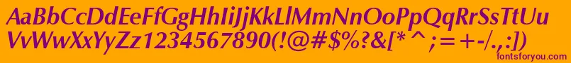 ZapBoldItalic Font – Purple Fonts on Orange Background