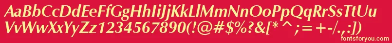 ZapBoldItalic Font – Yellow Fonts on Red Background