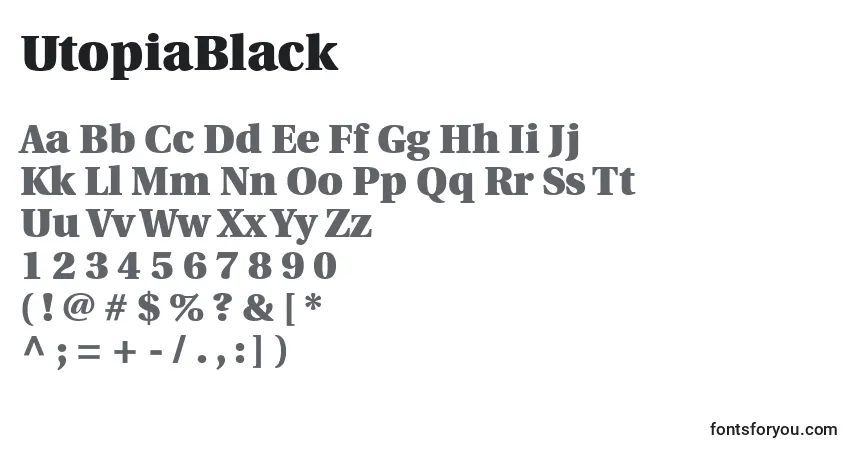 Шрифт UtopiaBlack – алфавит, цифры, специальные символы