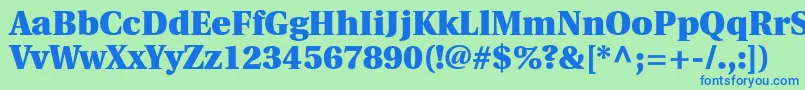 フォントUtopiaBlack – 青い文字は緑の背景です。