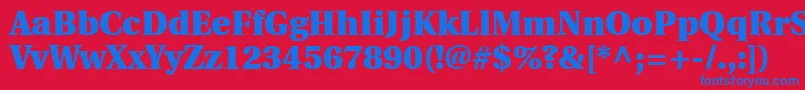 フォントUtopiaBlack – 赤い背景に青い文字