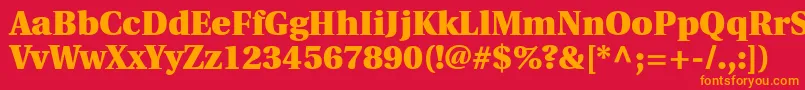 フォントUtopiaBlack – 赤い背景にオレンジの文字