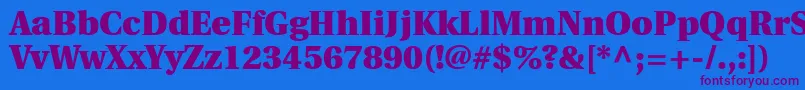 UtopiaBlack Font – Purple Fonts on Blue Background