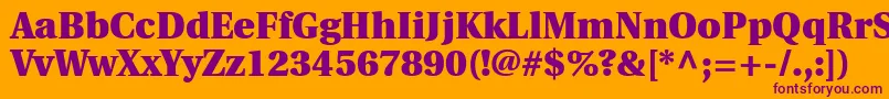 UtopiaBlack Font – Purple Fonts on Orange Background