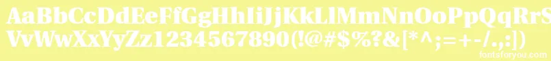 フォントUtopiaBlack – 黄色い背景に白い文字