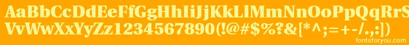 UtopiaBlack Font – Yellow Fonts on Orange Background