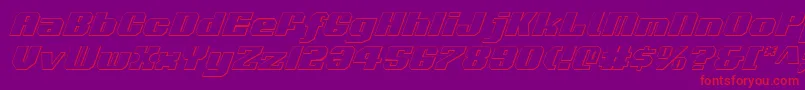 Voortrekker3Di Font – Red Fonts on Purple Background