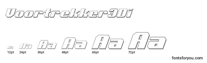 Размеры шрифта Voortrekker3Di