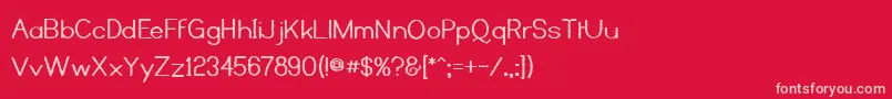 KyissMass Font – Pink Fonts on Red Background