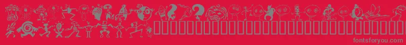 Kooksters Font – Gray Fonts on Red Background