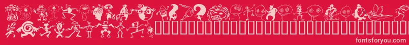 Kooksters Font – Pink Fonts on Red Background