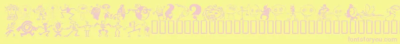 Kooksters Font – Pink Fonts on Yellow Background