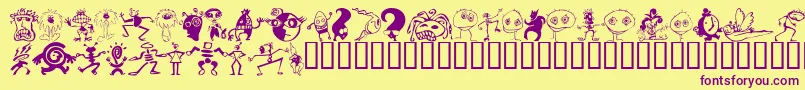 Kooksters Font – Purple Fonts on Yellow Background