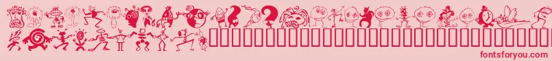 fuente Kooksters – Fuentes Rojas Sobre Fondo Rosa