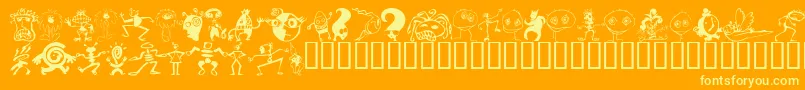 フォントKooksters – オレンジの背景に黄色の文字