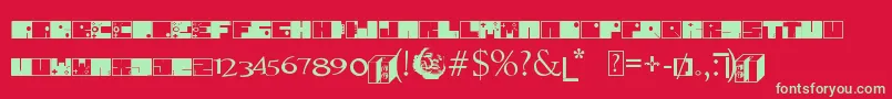 フォントTo64 – 赤い背景に緑の文字