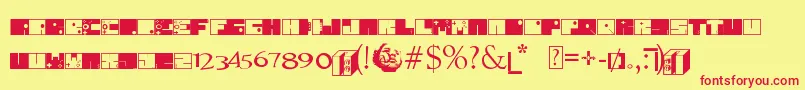 To64 Font – Red Fonts on Yellow Background