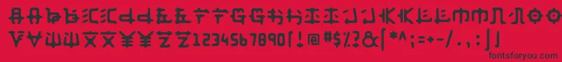 Fusakastd Font – Black Fonts on Red Background