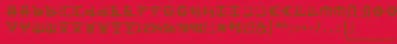 Fusakastd Font – Brown Fonts on Red Background