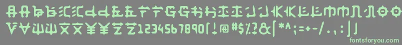 Fusakastd-Schriftart – Grüne Schriften auf grauem Hintergrund