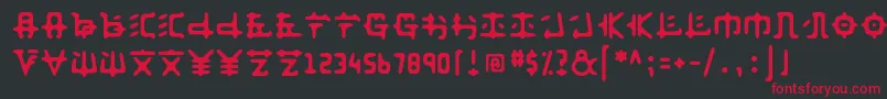 Fusakastd Font – Red Fonts on Black Background