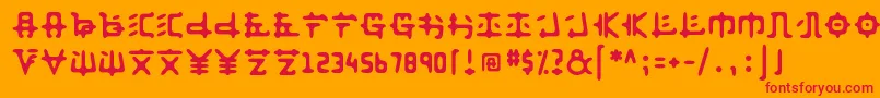 Fusakastd Font – Red Fonts on Orange Background