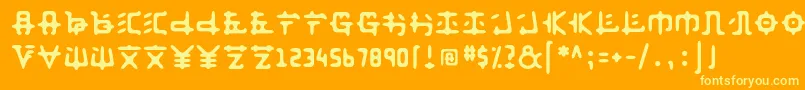 Fusakastd Font – Yellow Fonts on Orange Background