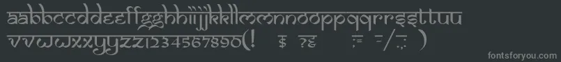 フォントDsizmirc – 黒い背景に灰色の文字