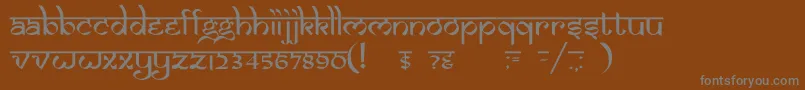 フォントDsizmirc – 茶色の背景に灰色の文字