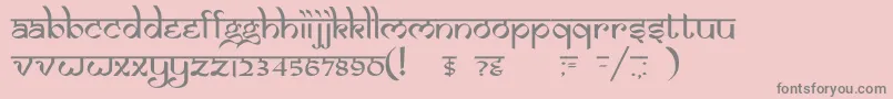 フォントDsizmirc – ピンクの背景に灰色の文字