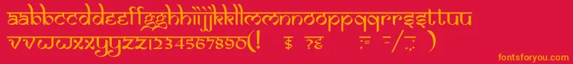 Dsizmirc Font – Orange Fonts on Red Background