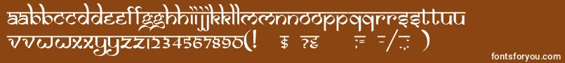 フォントDsizmirc – 茶色の背景に白い文字