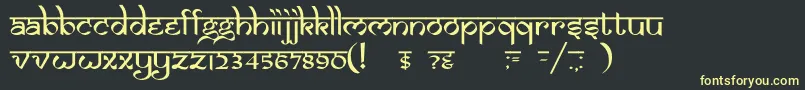 フォントDsizmirc – 黒い背景に黄色の文字