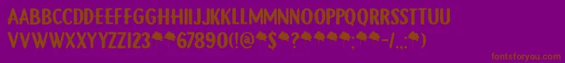 DkGamboge Font – Brown Fonts on Purple Background