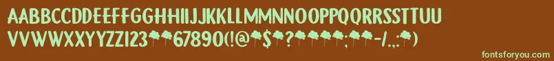 DkGamboge Font – Green Fonts on Brown Background