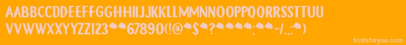 DkGamboge-fontti – vaaleanpunaiset fontit oranssilla taustalla