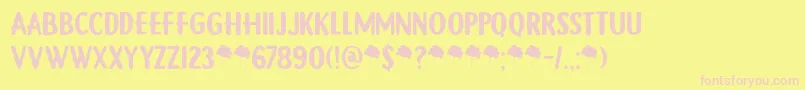 DkGamboge-fontti – vaaleanpunaiset fontit keltaisella taustalla