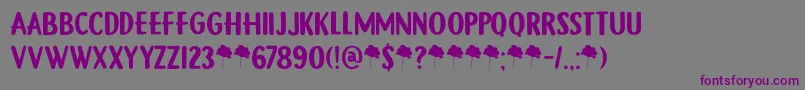 DkGamboge-fontti – violetit fontit harmaalla taustalla