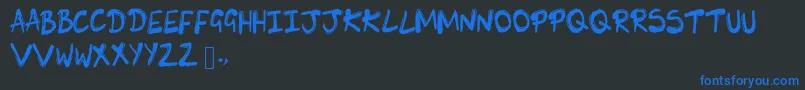 SkLunie Font – Blue Fonts on Black Background