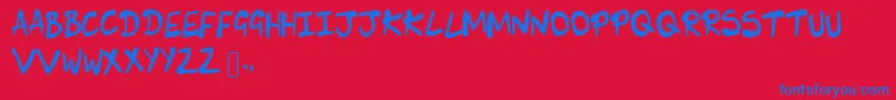 SkLunie Font – Blue Fonts on Red Background
