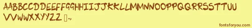 SkLunie Font – Brown Fonts on Yellow Background