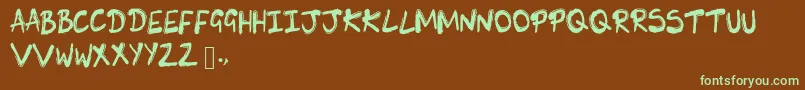 SkLunie Font – Green Fonts on Brown Background