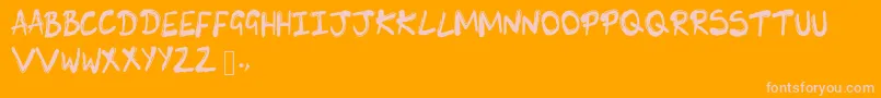 SkLunie-Schriftart – Rosa Schriften auf orangefarbenem Hintergrund