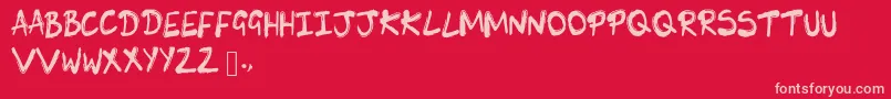 SkLunie Font – Pink Fonts on Red Background