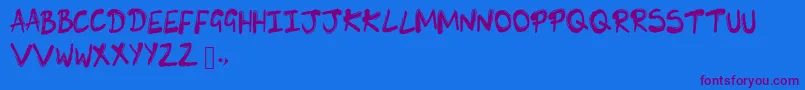 SkLunie Font – Purple Fonts on Blue Background